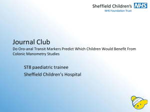 Do Oro-anal Transit Markers Predict Which Children Would Benefit