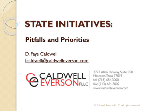 State Initiatives: Pitfall and Priorities