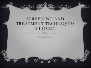 Screening and treatment techniques S.I Joint