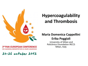 Hypercoagulability and Thrombosis