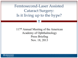 Femtosecond-Laser Assisted Cataract Surgery