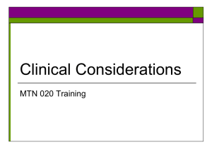 Clinical Considerations