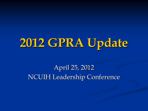 2012 GPRA Report Update - National Council of Urban Indian Health