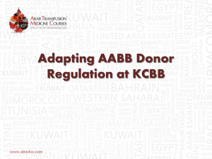 Adapting AABB Donor Regulation at KCBB