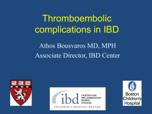 Thromboembolic complications in IBD