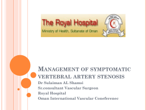 Management of symptomatic vertebral artery stenosis