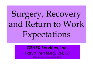 Surgeries and recovery expectations
