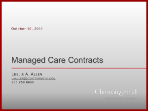 PPT - Managed Care Contracts