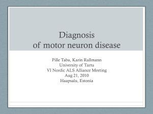 Diagnosis of motor neuron disease