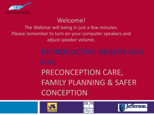 Webinar slide set: Reproductive Health and HIV