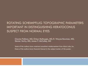 Rotating Scheimpflug Topographic Parameters Important in