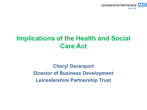 Health and Social Care Act Update June 2012
