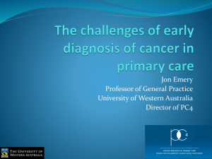 Early diagnosis of cancer in primary care: how can we improve and