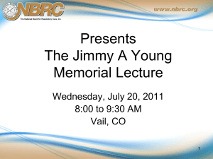 2011 Jimmy A. Young Memorial Lecture
