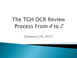 The TGH OCR Review Process From A to Z