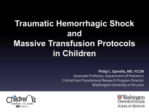 Pediatric Massive Transfusion Protocols