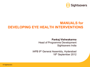 Community Eye Health Strategies in Sightsavers Programme in India