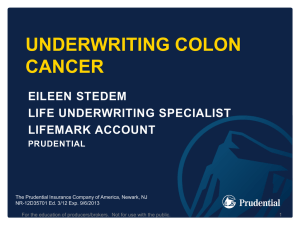 Prudential Life Underwriting Colon Cancer Power