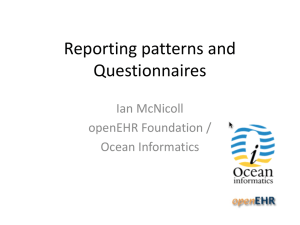 Reporting patterns / Questionnaires