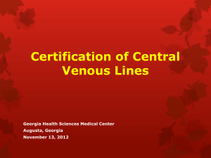Certification of Central Venous Lines