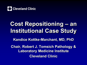 Cost repositioning - an institutional case study