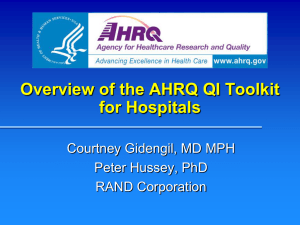 What Is the Toolkit? - Hospital Safety Score