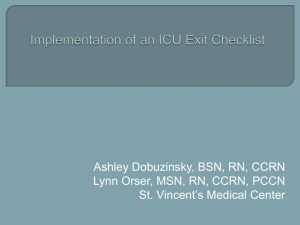 Implementation of an ICU Exit Checklist in the Intensive Care Unit