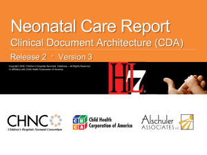 CHNC: Neonatal Care Report Update