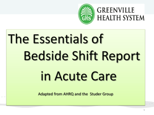 Strategy 3: Bedside Shift Report (Tool 3)