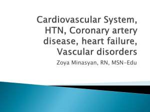 Cardiovascular System, HTN, Coronary artery disease, heart failure