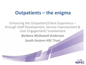 Enhancing the Outpatient/Client Experience