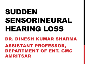 Sudden Sensorineural Hearing Loss