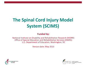 SCIMS PowerPoint presentation - National Spinal Cord Injury