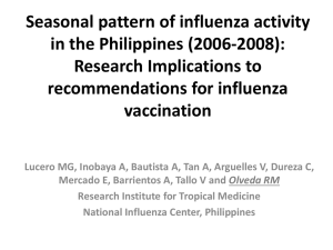 Seasonal pattern of influenza activity in the Philippines (2006