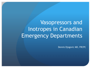 Vasopressors and Inotropes in Canadian Emergency Departments