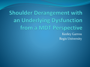 Shoulder Derangement with an Underlying Dysfunction from a MDT
