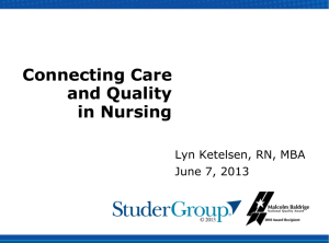 Connecting Care and Quality In Nursing