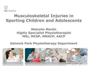 Musculoskeletal Injuries in Sporting Children and