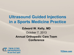 Ultrasound Guided Injections in a Sports Medicine Practice