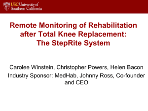 Remote Monitoring of Rehabilitation After Total Knee Replacement