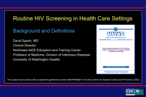 HIV Infection - AIDS Education and Training Centers National