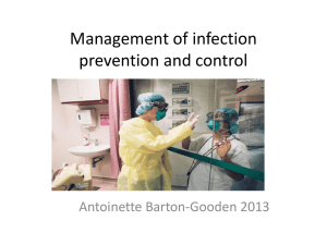 Management of infection prevention and control