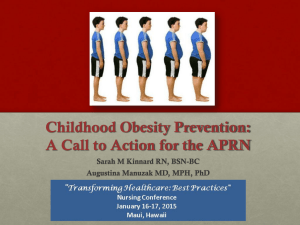 Childhood Obesity Prevention: A Call to Action for the APRN