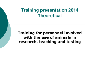 Training for personnel involved with the use of animals in research