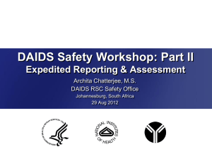 Expedited Reporting - DAIDS Regulatory Support Center