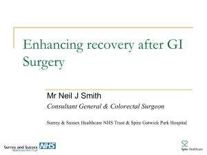 Enhancing recovery after GI Surgery