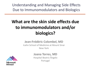 Skin side effects due to immunomodulators