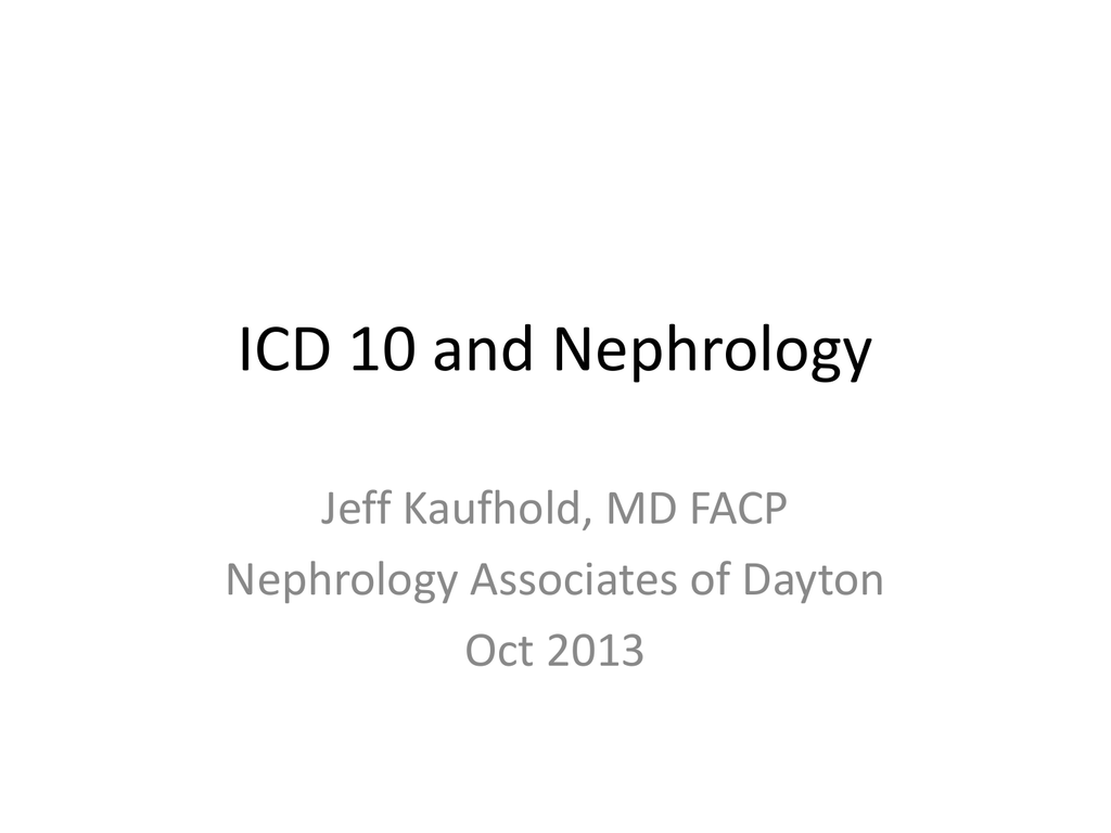 ICD 20 and Nephrology