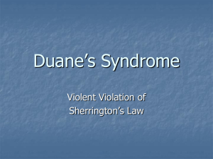 Duane`s Syndrome - Minnesota Optometric Association