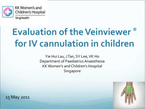 Evaluation of the Veinviewer for IV cannulation in children